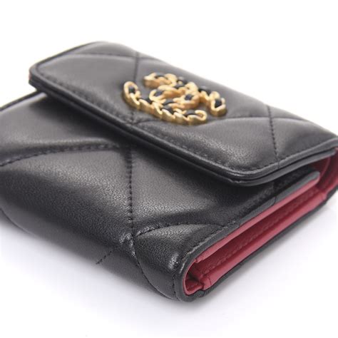 chanel classic flap wallet black|Chanel 19 small flap wallet.